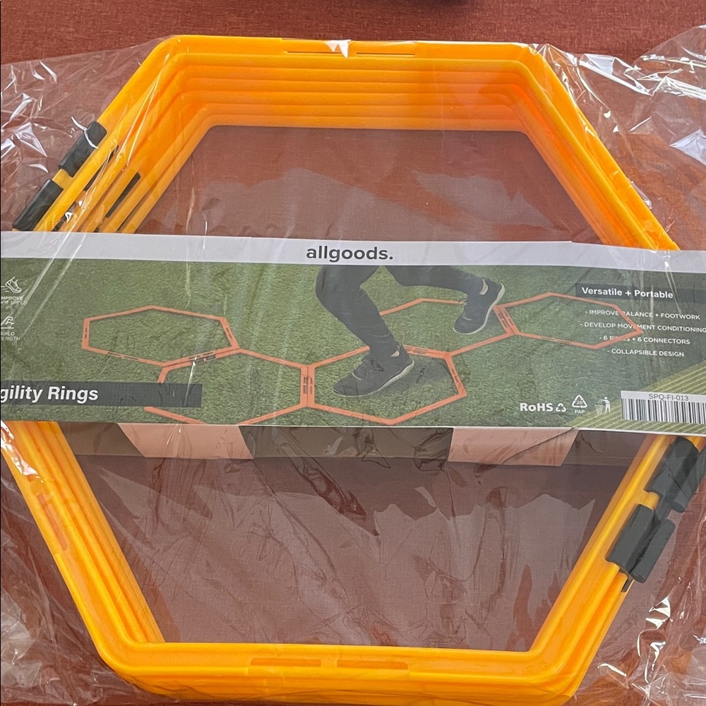 allgoods. Hexagon Agility Rings Set in Bright Orange